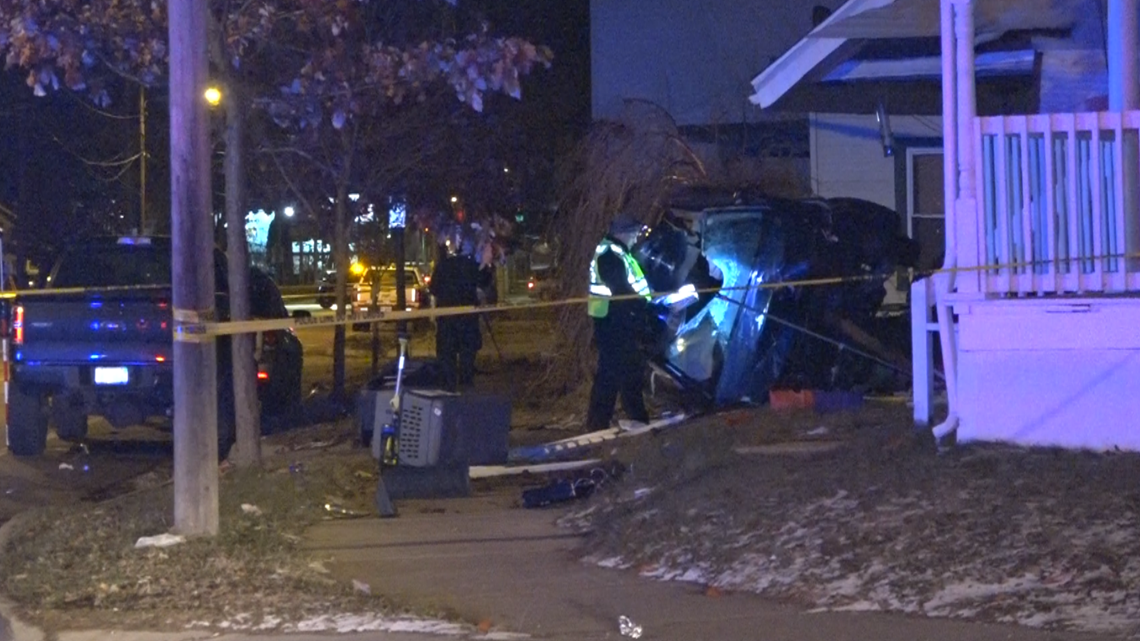 Car hits, kills pedestrian and crashes into Grand Rapids houses ...