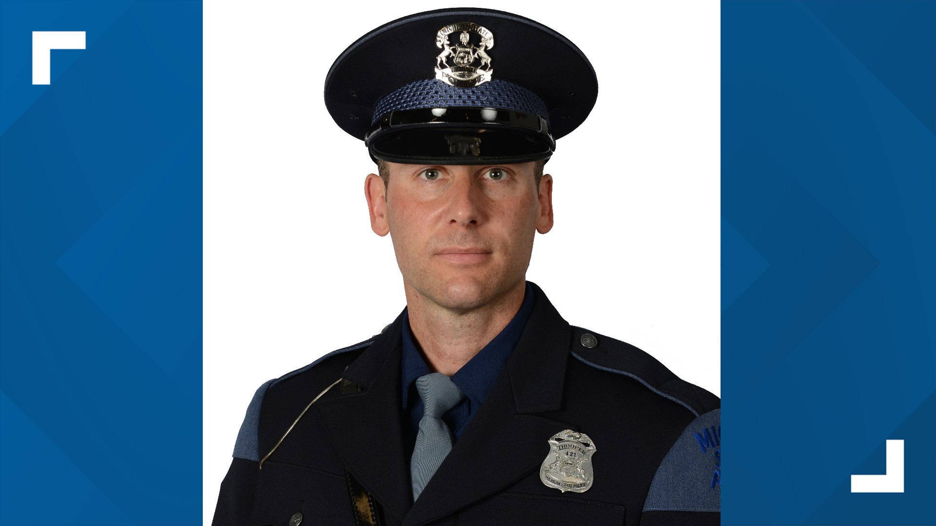 Trooper Joel Popp, 39, served with Michigan State Police since 2020. He is survived by his wife and young daughter.