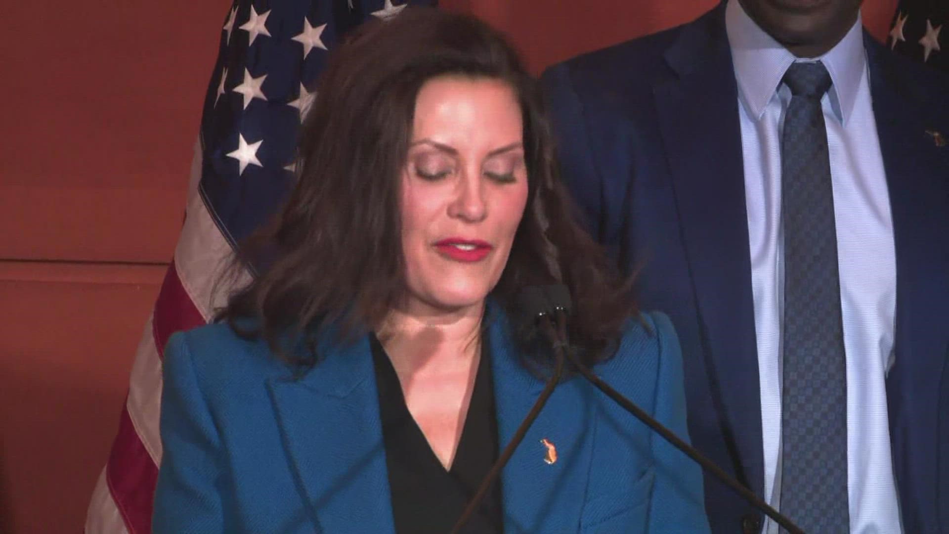 Whitmer Delivers victory speech after 2022 Midterms
