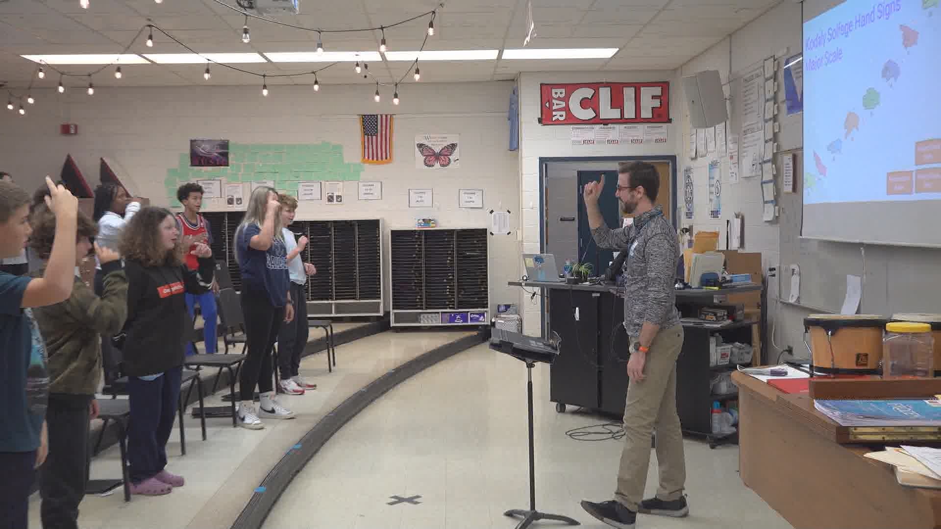 Rory Closz has been teaching choir at Mona Shores Middle School, where he got his own start singing, for five years.