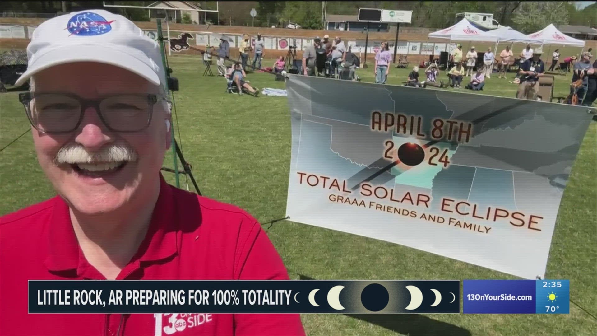 Chief Meteorologist George Lessens traveled to Arkansas to enjoy the solar eclipse in the path of totality.