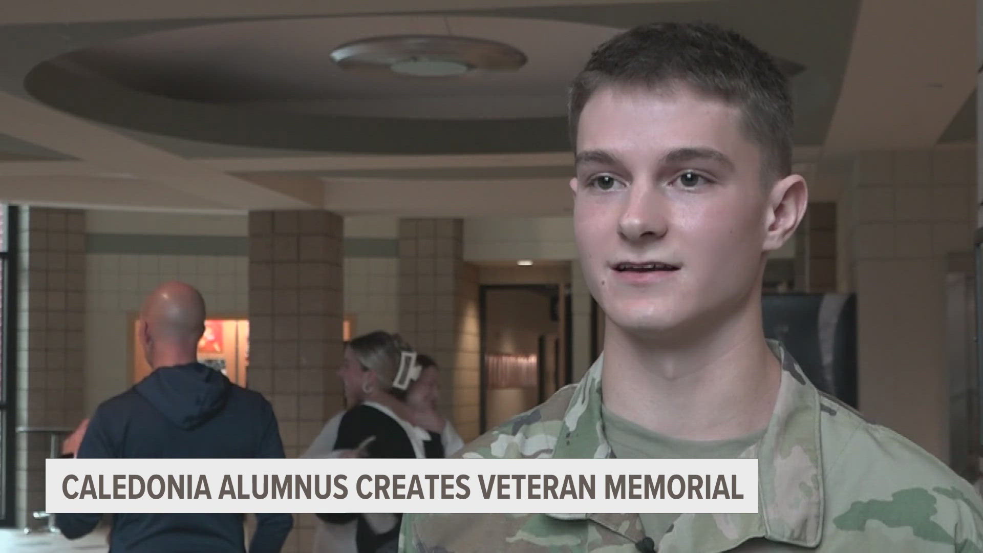 The interactive memorial is inside of Caledonia High School and allows visitors to learn more about veterans in the community.