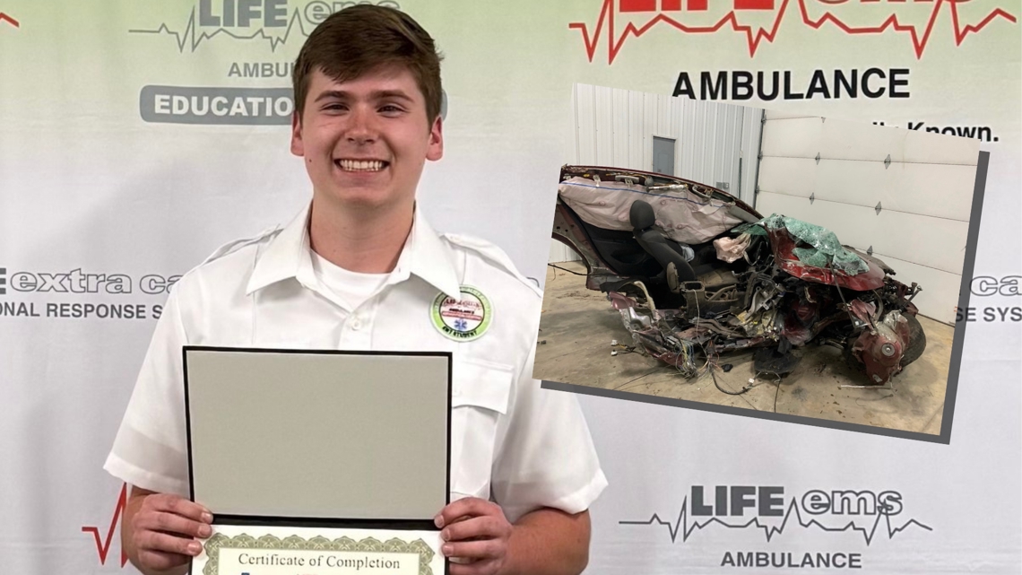 Teen saved from crash now in a position to save many others
