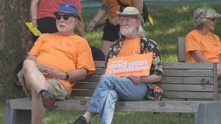 Orange shirts pack Bronson Park in Kalamazoo against gun violence