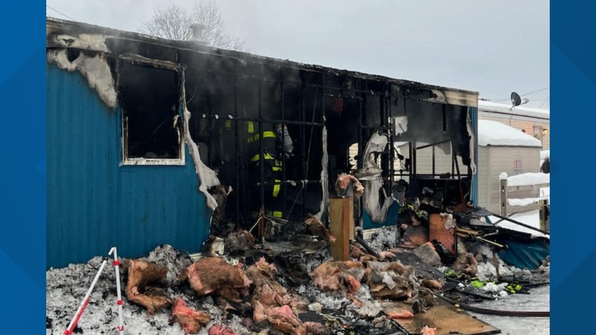 When crews made it to the mobile home, they found fire venting out of the windows. One person was hurt and taken to the hospital for treatment.