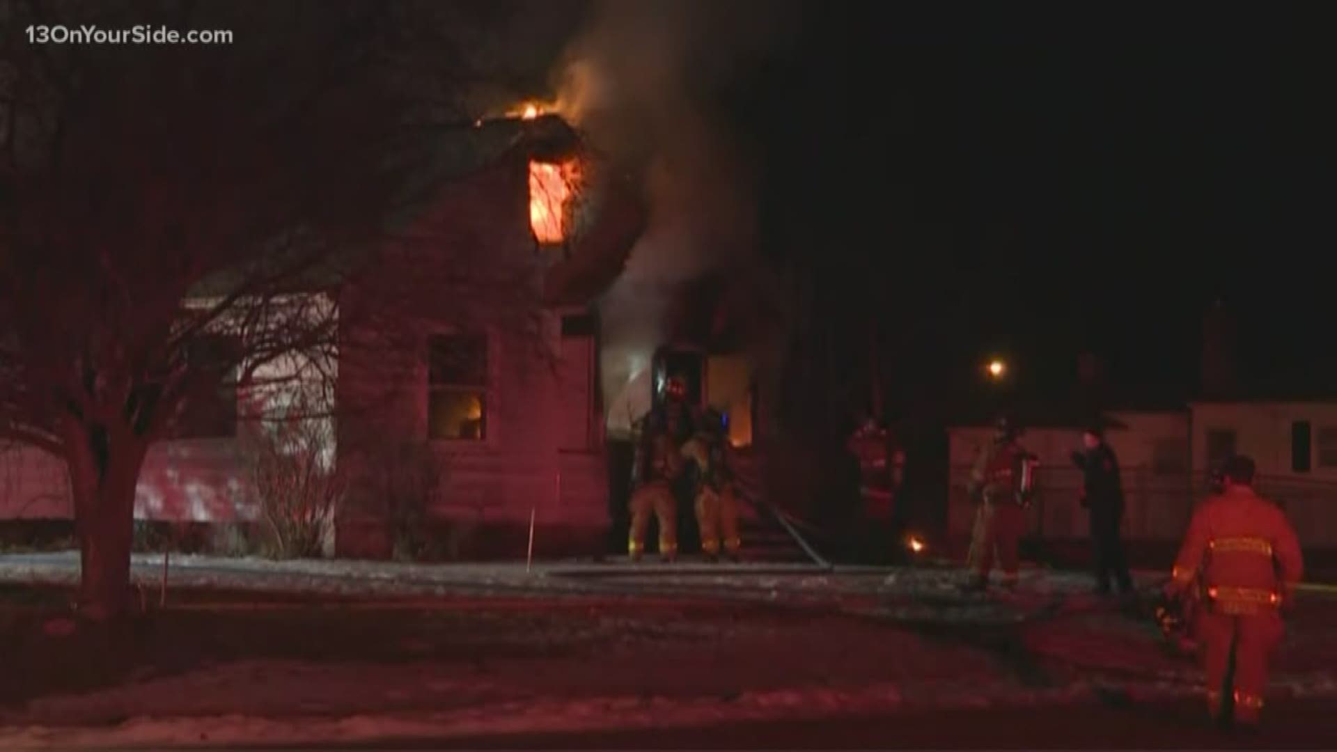 Several crews were responding to a house fire in Norton Shores early Wednesday morning.