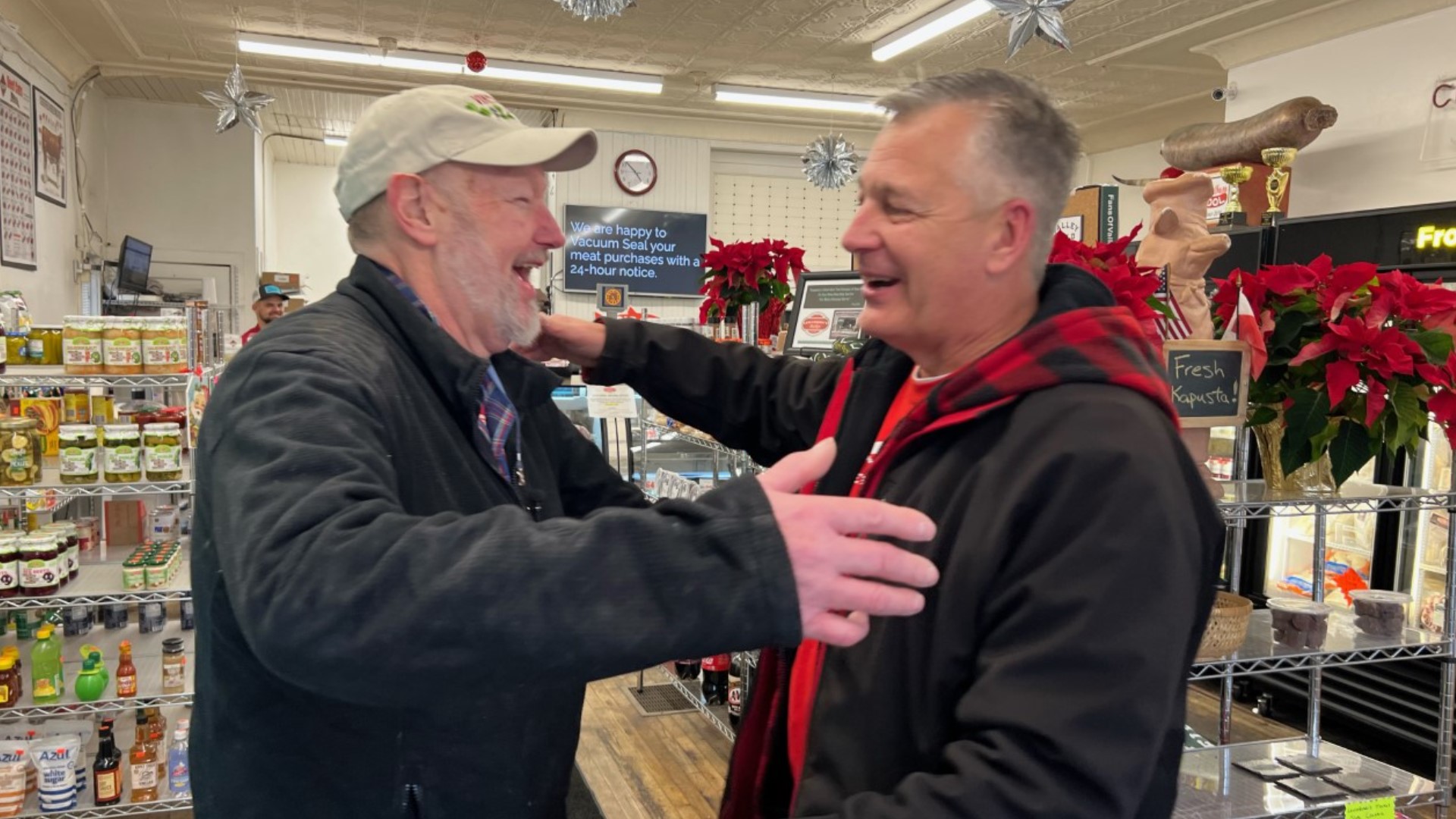 Fred Bivins had a heart attack at Lewandoski's Market and owner Gary Szotko performed CPR to save his life. Now, Fred is paying it forward.