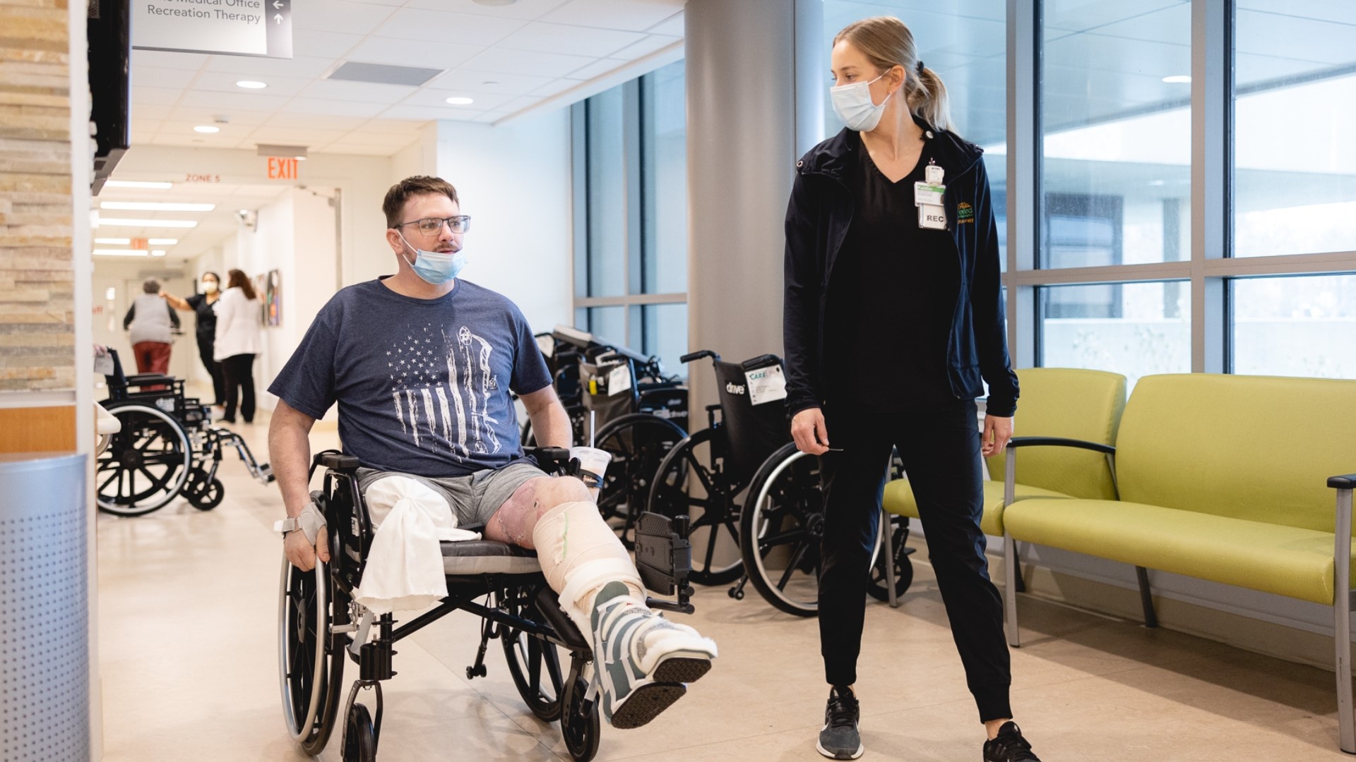 Allendale man who lost leg in barn explosion returns home