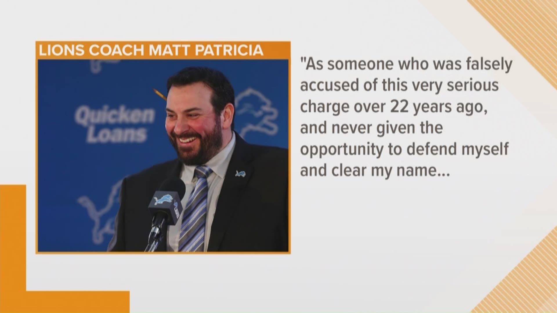 Matt Patricia maintains innocence after report
