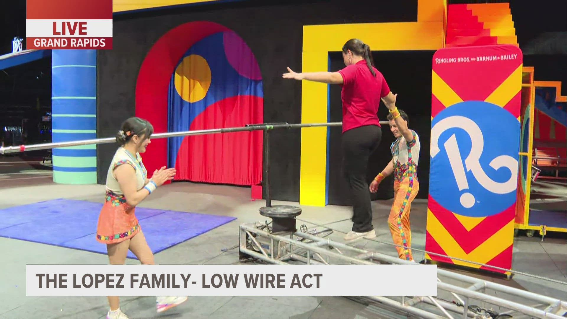 With the Ringling Bros in Grand Rapids, 13 ON YOUR SIDE's Erin Sullivan tried out the low wire with help from some performers.