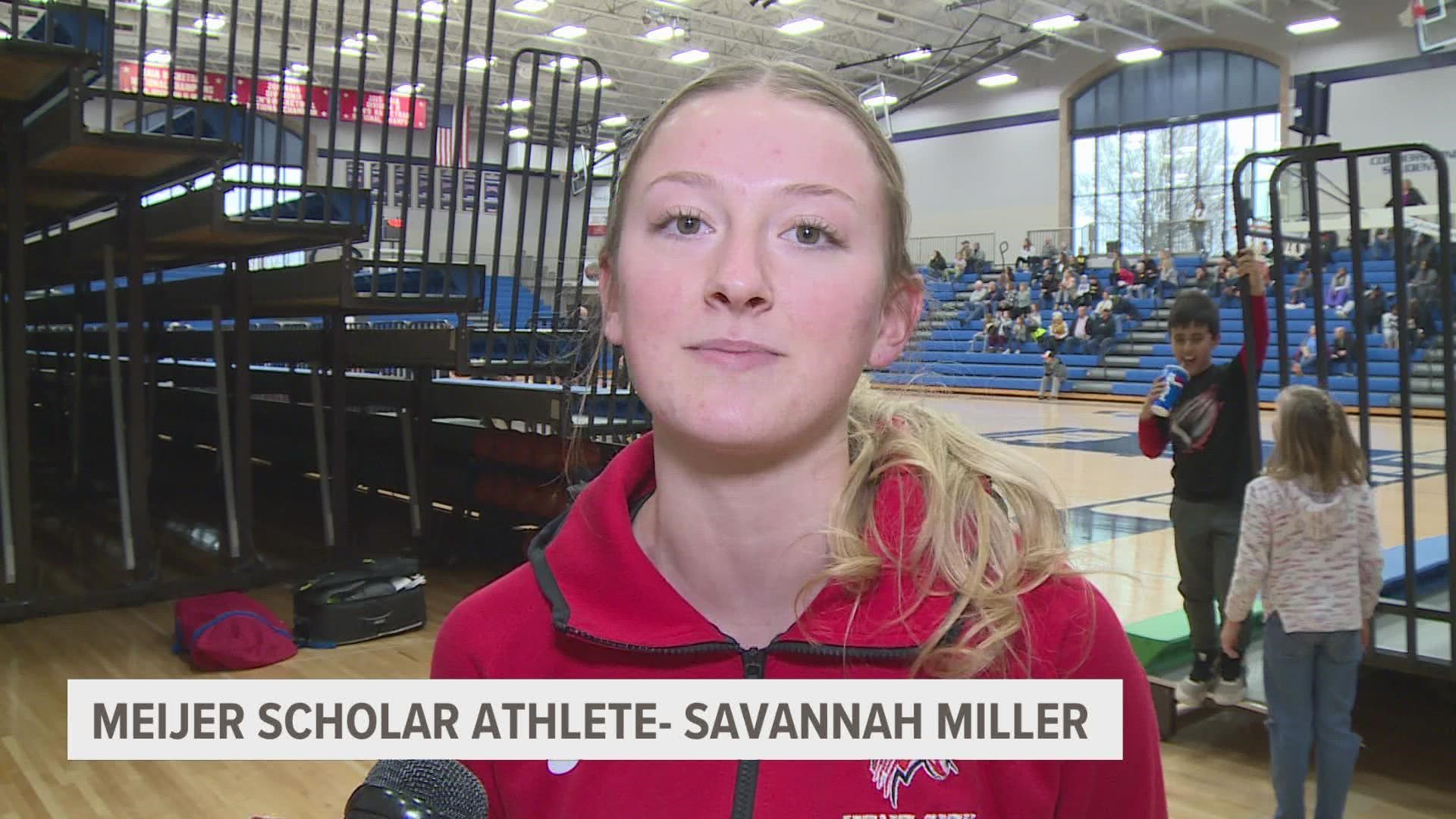Even with all her extra-curricular activities, Miller is able to maintain a 4.0 GPA and is ranked second in her senior class.