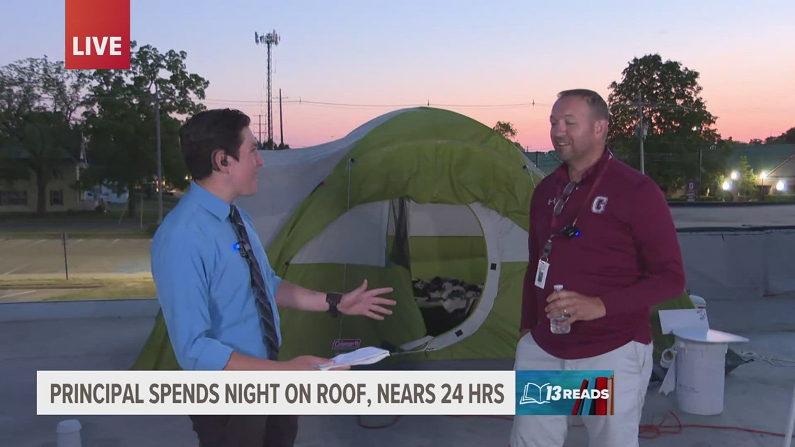 CHECKING IN | Central Elementary School principal nears 24 hours on roof of school