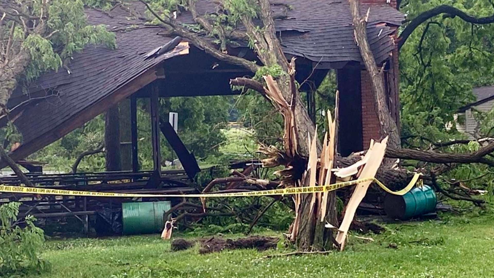 A toddler has been killed and his mother was injured when a tornado struck suburban Detroit without warning.