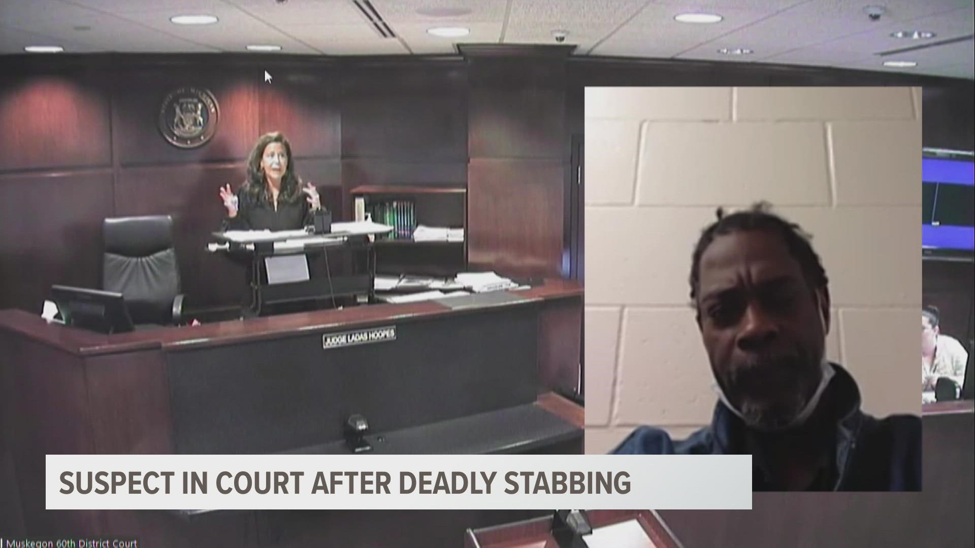 The suspect in a deadly stabbing in Muskegon over the weekend appeared in court Monday.
