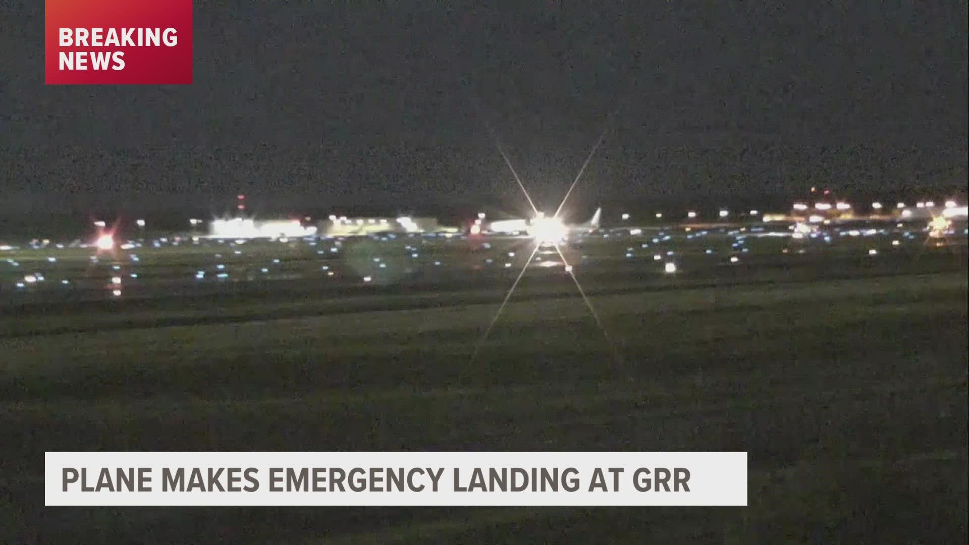 Gerald R. Ford International Airport got an alert at 10:15 p.m. Friday night that an American Airlines flight was making an emergency landing.