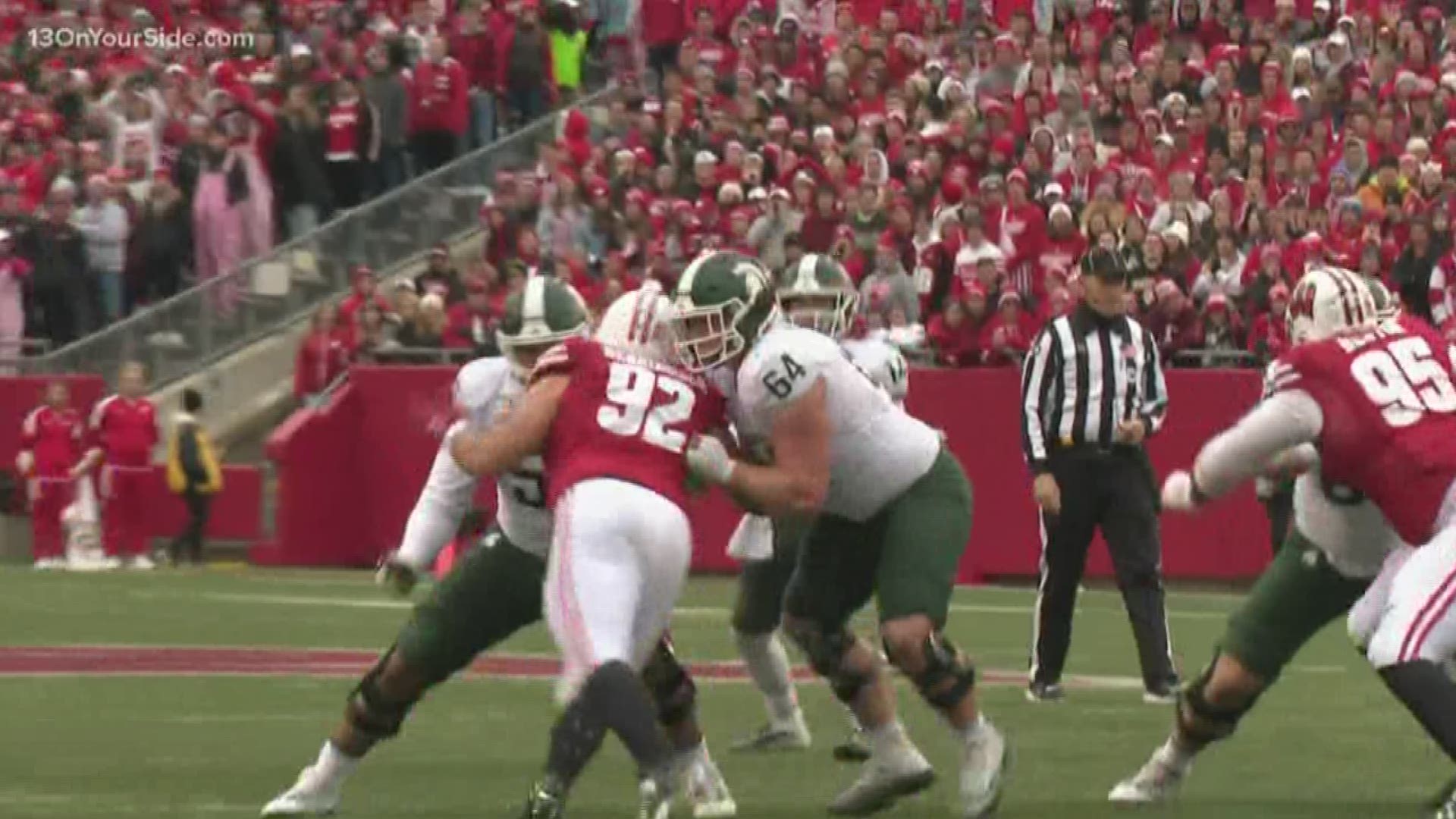 Michigan State lost to the Wisconsin Badgers 38-0.