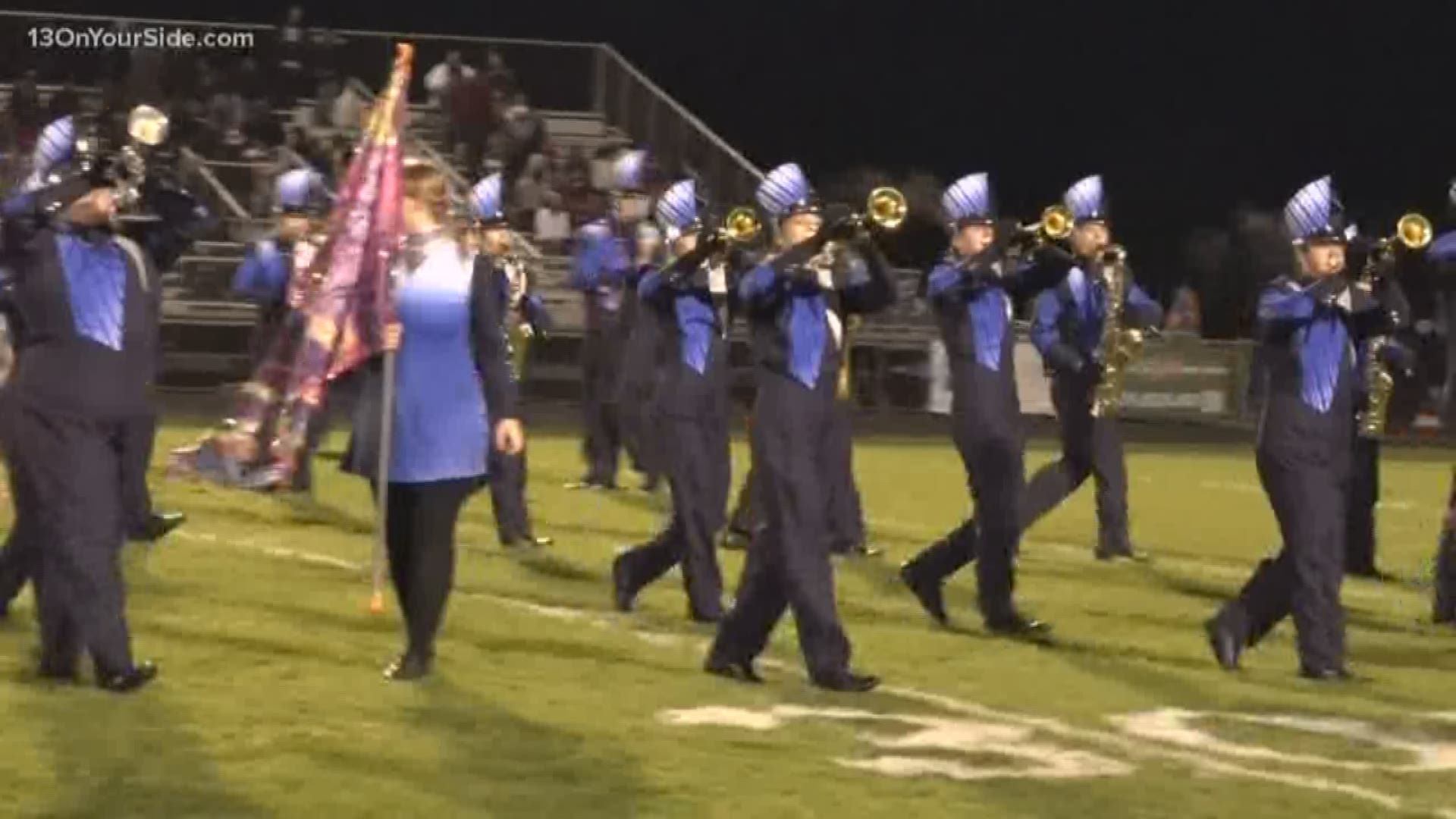 The band from Mona Shores marches on Friday for the 13 On Your Sidelines Game of the Week.