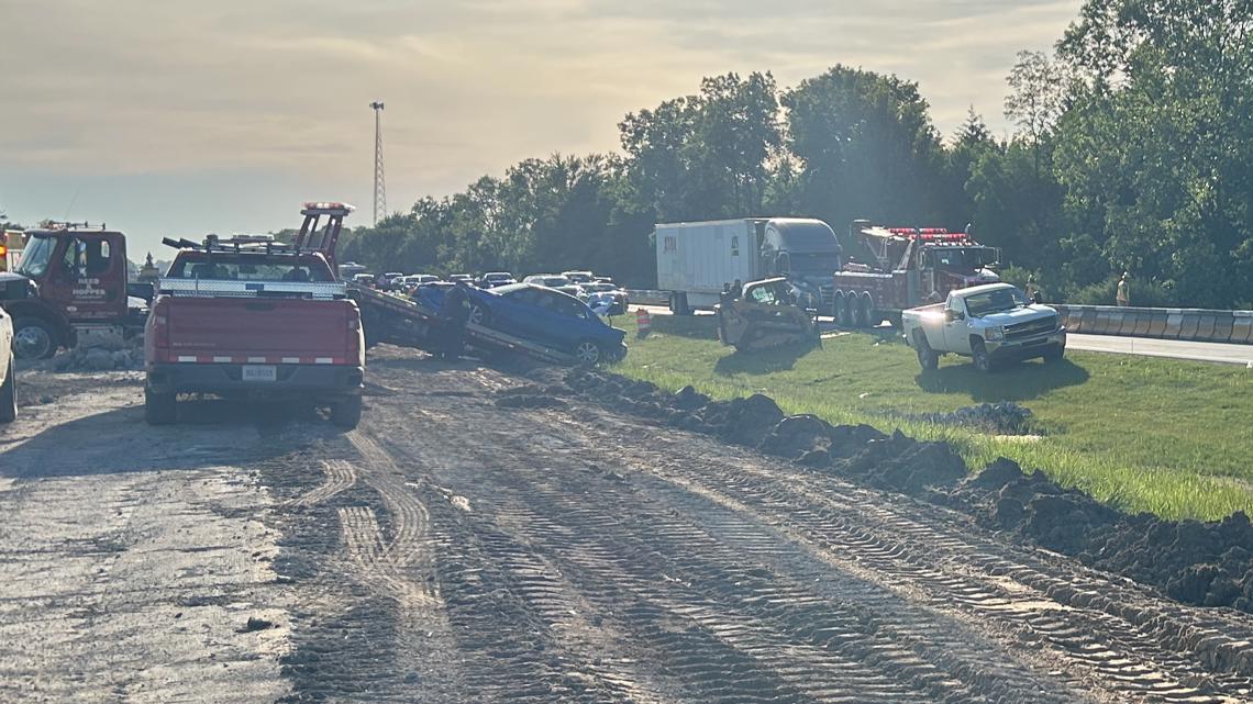 Multi-vehicle crash in I-96 construction zone injures several, road now clear