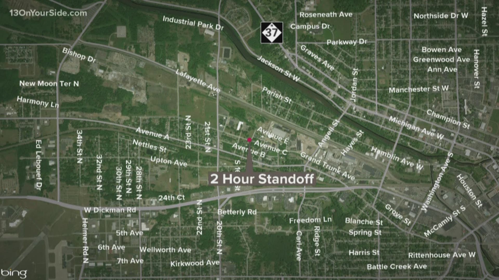 A 51-year-old man is in custody after a 2-hour standoff in Calhoun County early Wednesday morning.
