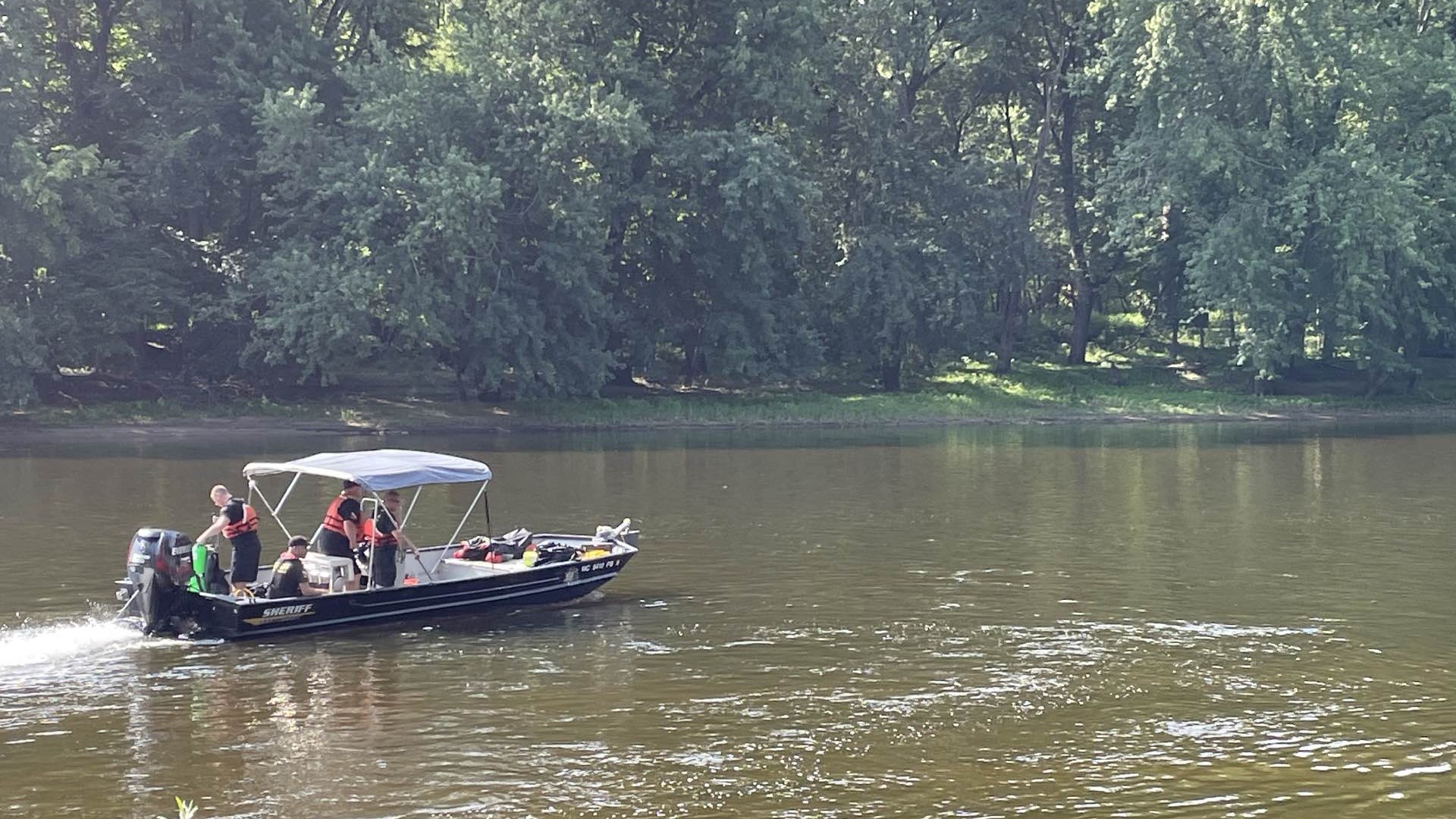 A boat with the Kent County Sheriff's Office was out on the water searching Wednesday morning, along with a drone from the Walker Police Department.