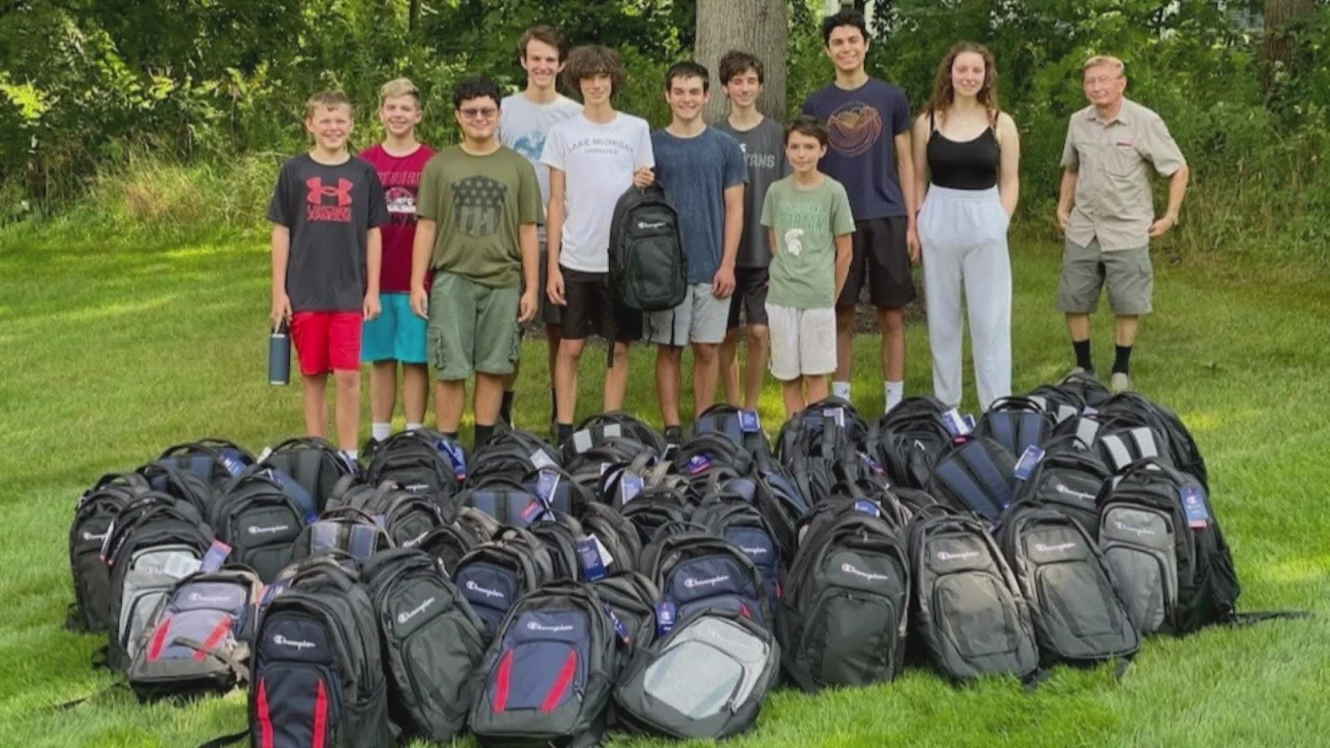 Gracin Chaprnka's Eagle Scout project is bringing awareness about youth homelessness, so he's donating 100 backpacks to GRPS Homeless Program.