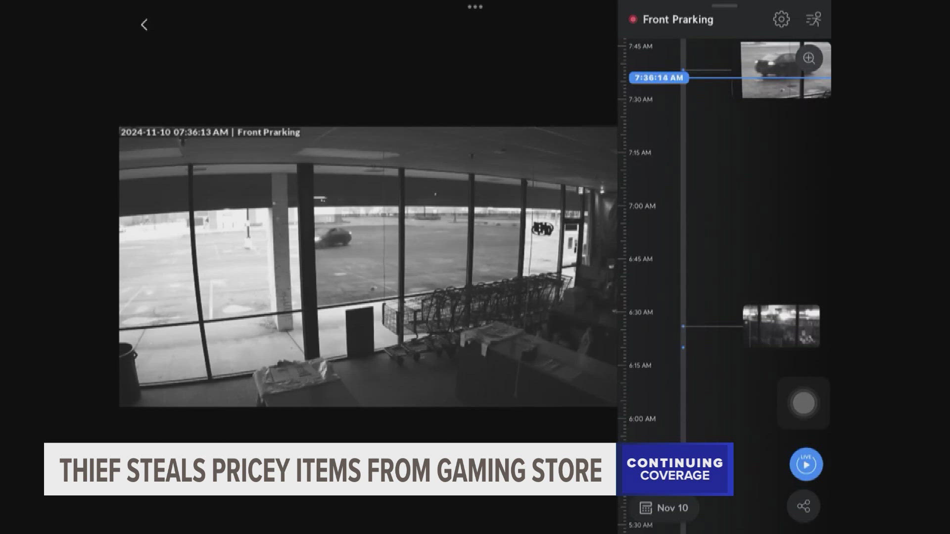 Super Hideaway Gaming owner Aaron Mooneyhan in Holland, Michigan said $15,000 worth of items were stolen.