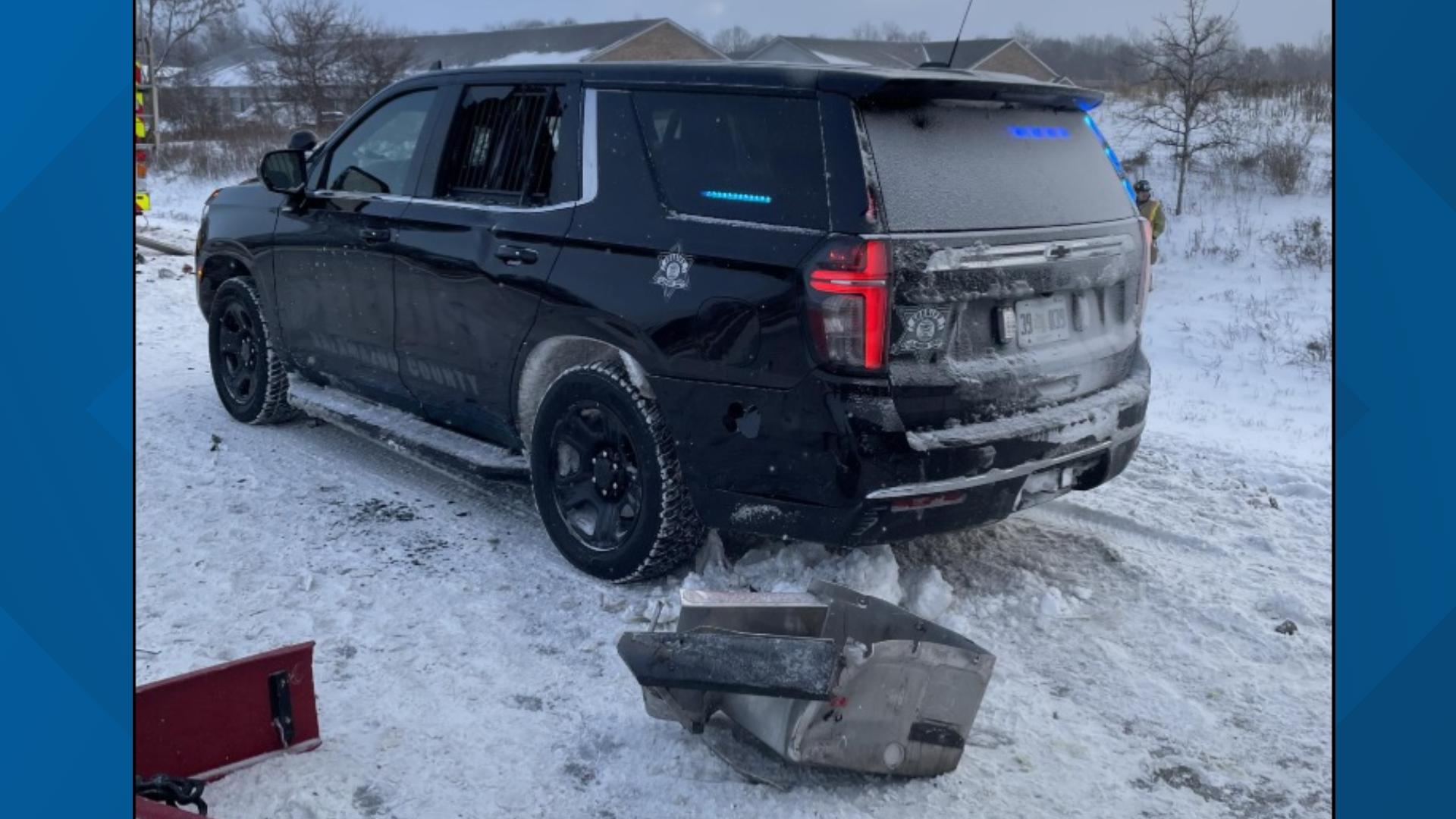 Icy I-94 | Box truck smashes into firetruck attending to different ...
