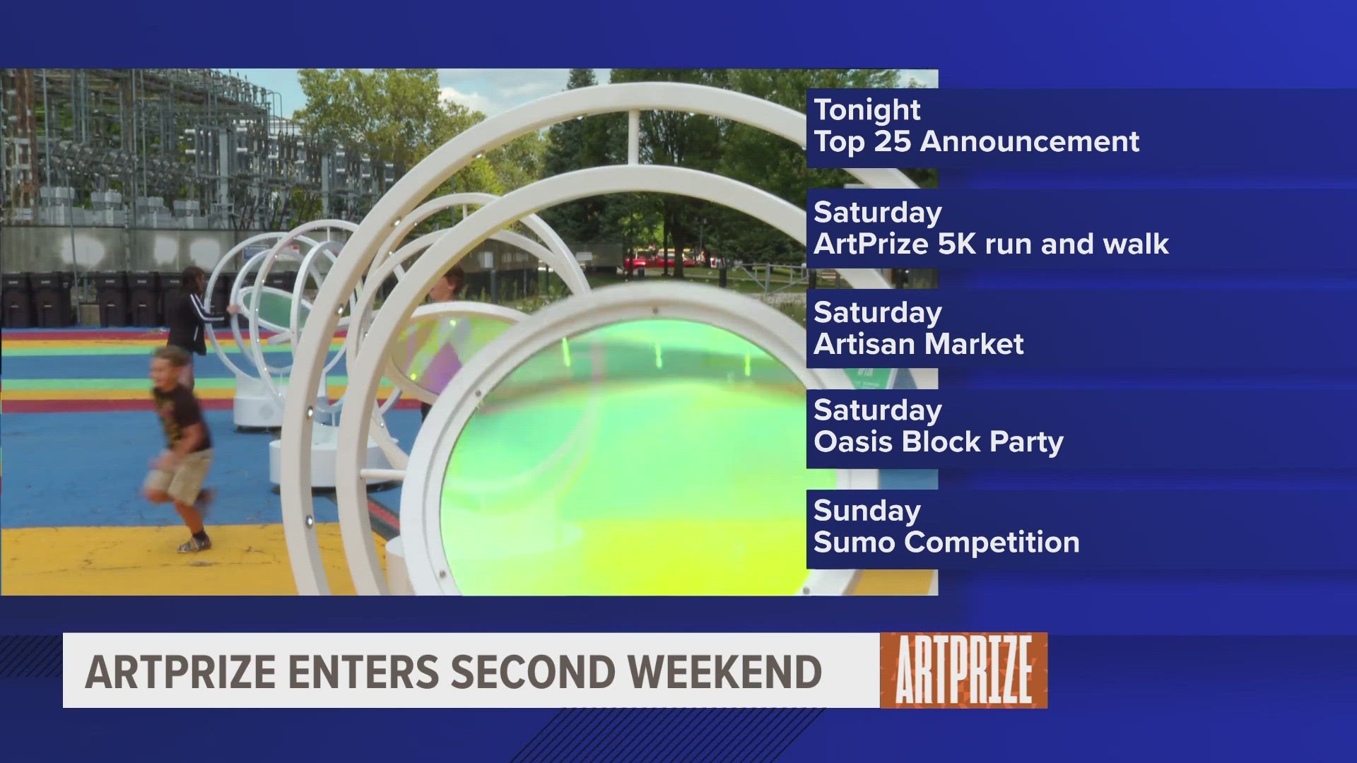 From the Top 25 announcement, a 5k run and walk, to an artisan market, the second weekend of ArtPrize is gearing up to be a great one.