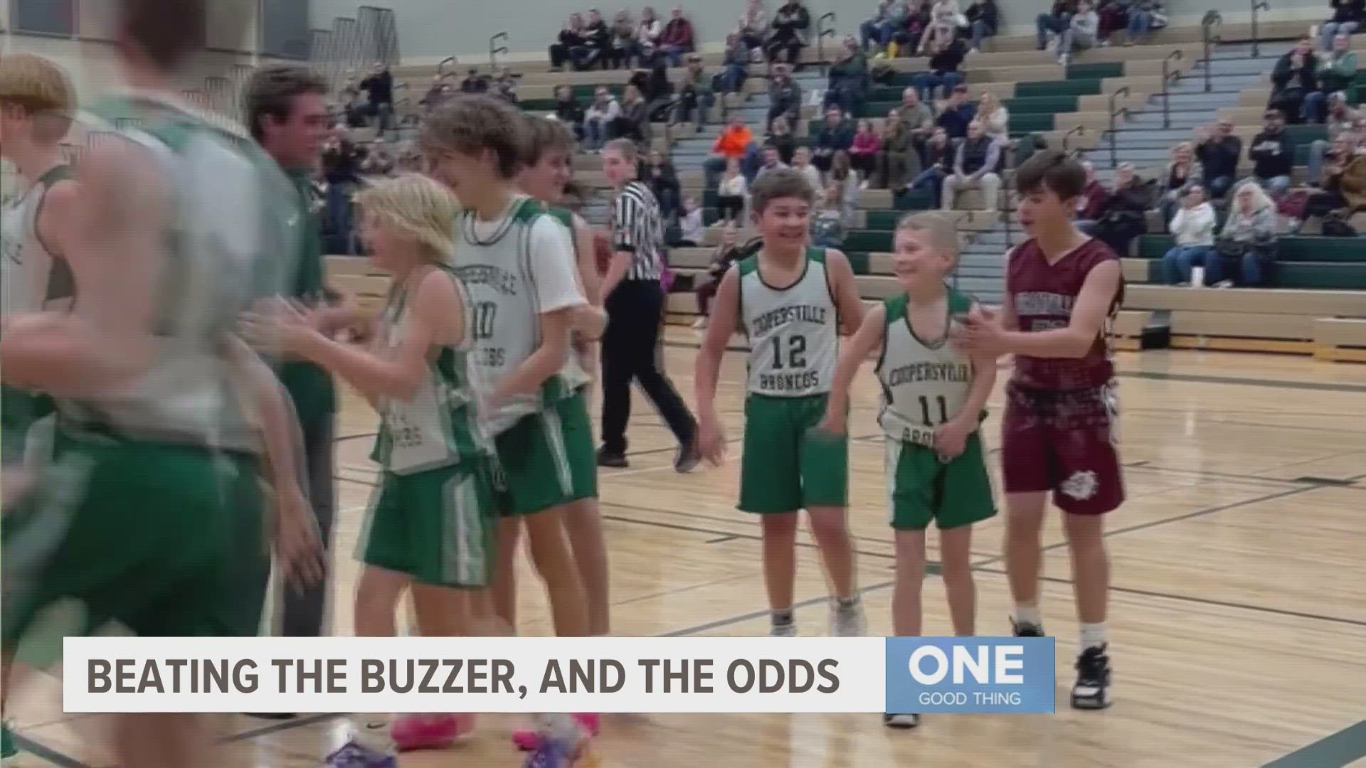 Boy mourning mother's death hits buzzer beater in basketball game