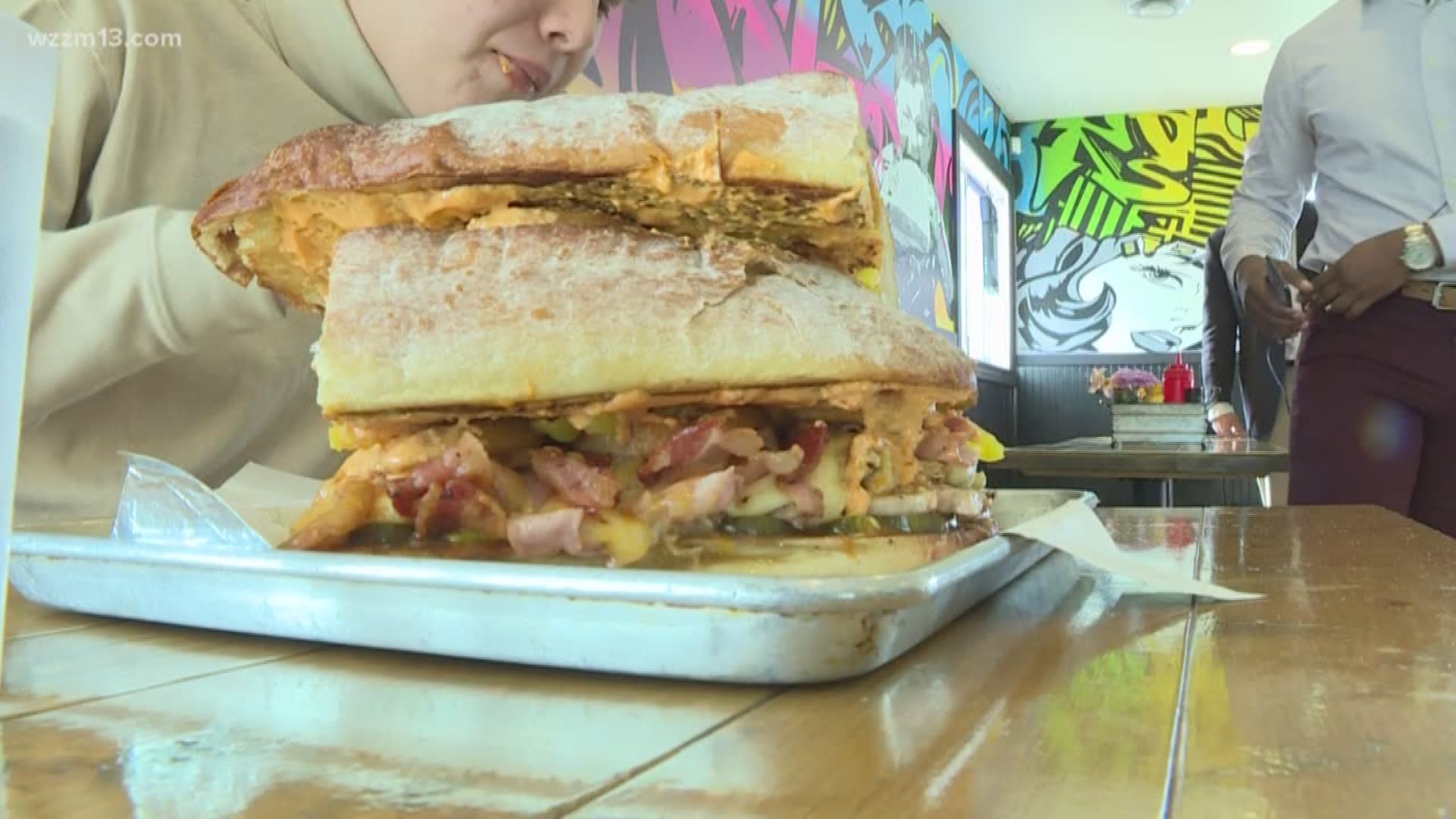 In this edition of "Let's Eat", Dave and James head out to the Lakeshore to take on a behemoth of a sandwich.