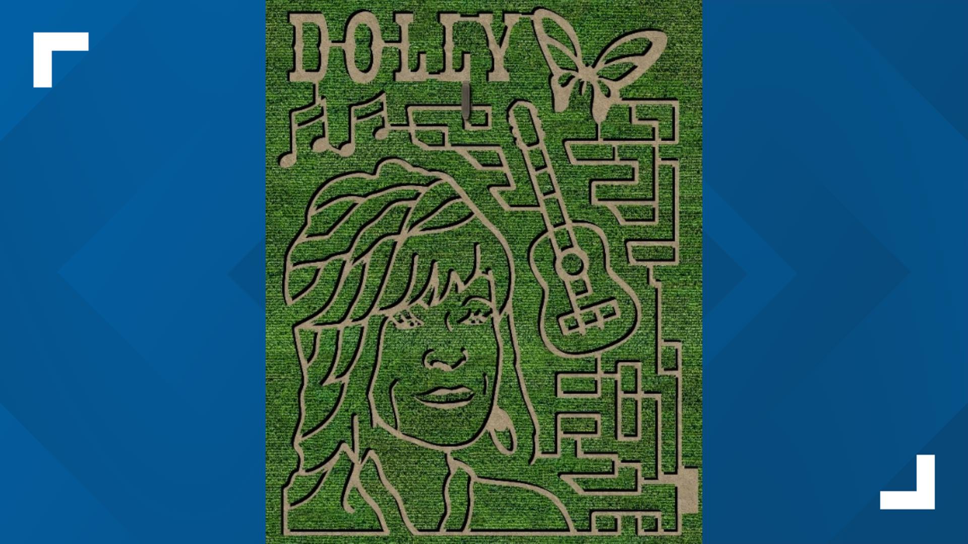 Mase Layout Robinette's reveals 2026 corn maze design honoring Dolly Parton and her ...