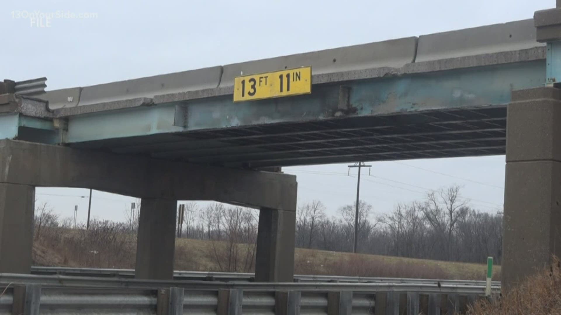 The 100th Street Bridge has been battered after being repeatedly struck by trucks.