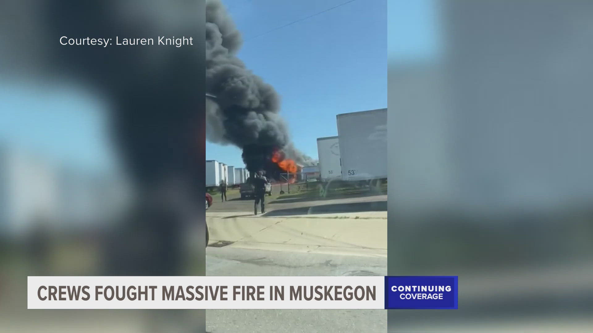 The Muskegon Fire Department said the blaze sparked from someone welding at the maintenance shop.