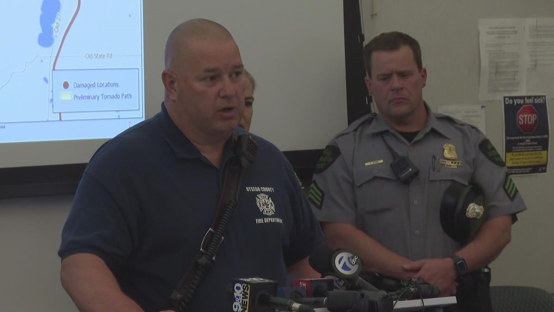"Out of the mobile home park, there is probably 95 percent destruction in there," Otsego Fire Chief Chris Martin said as his crews continue work in Gaylord, Michigan