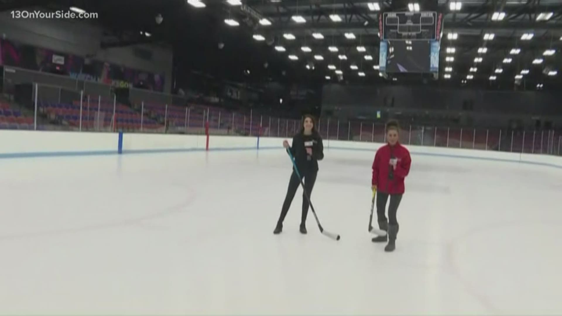 The Muskegon Lumberjacks' home opener is this weekend and what better way to prepare than putting 13 ON YOUR SIDE's Shanna Grove and Kristin Mazur on the ice?