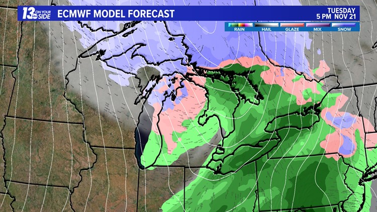 Rain, snow chances to roll into Michigan Wednesday 