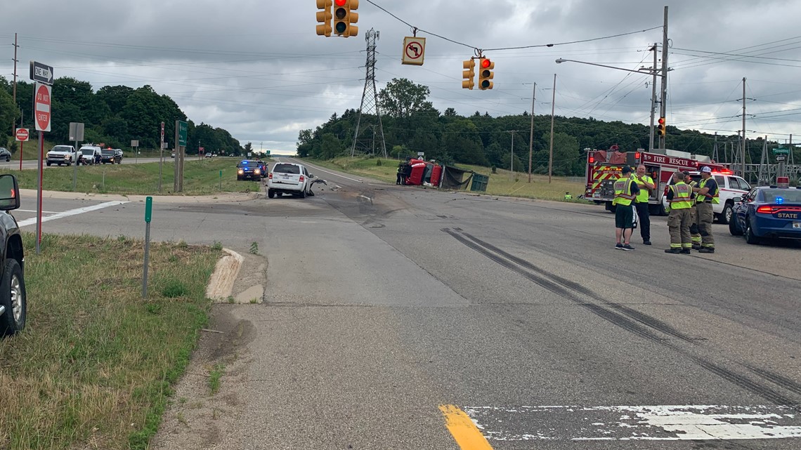 Three vehicle crash in Ada Township on M21 ends in fatality