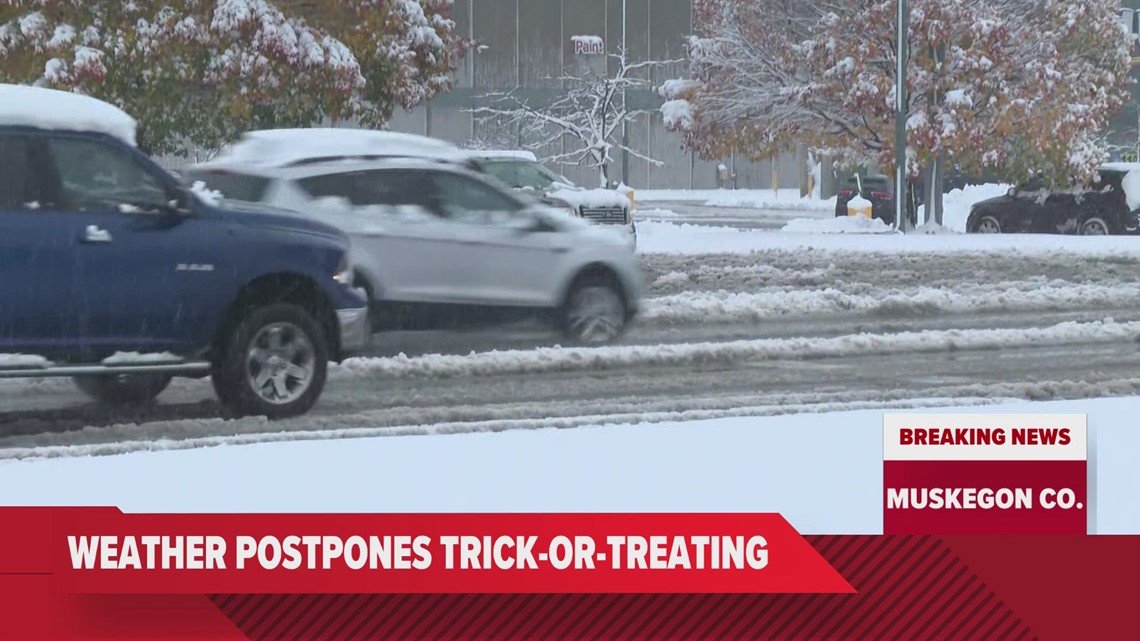 Heavy snow postpones trickortreating for Montague, Muskegon and North