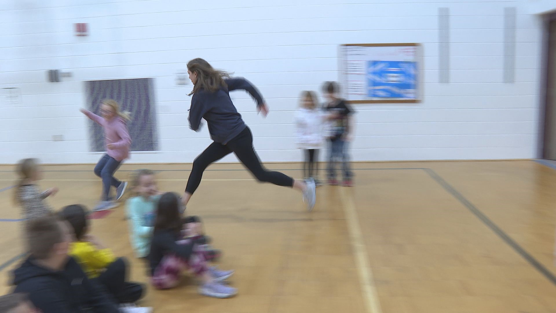 Our newest Teacher of the Week has three children who all attend Saranac Elementary School and has another on the way—and she's still helping students stay active.