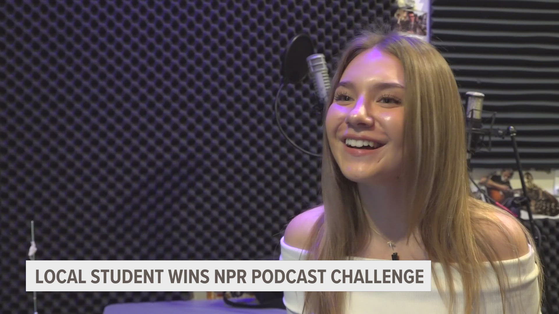 A Grandville high school student won a national NPR podcasting challenge with a podcast about the student's relationship with her incarcerated father.