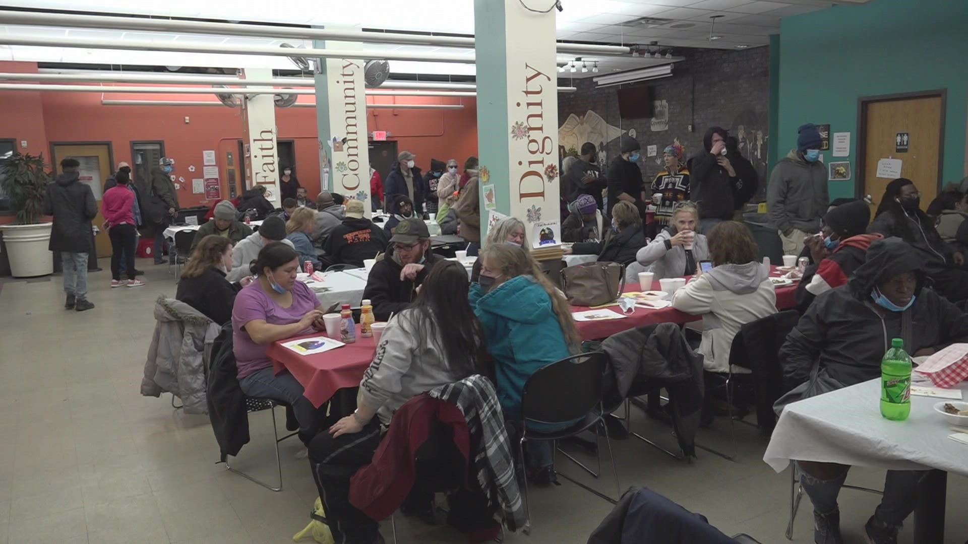 Dégagé Ministries and Holland Rescue Mission both held dinners Wednesday night prior to the holiday.