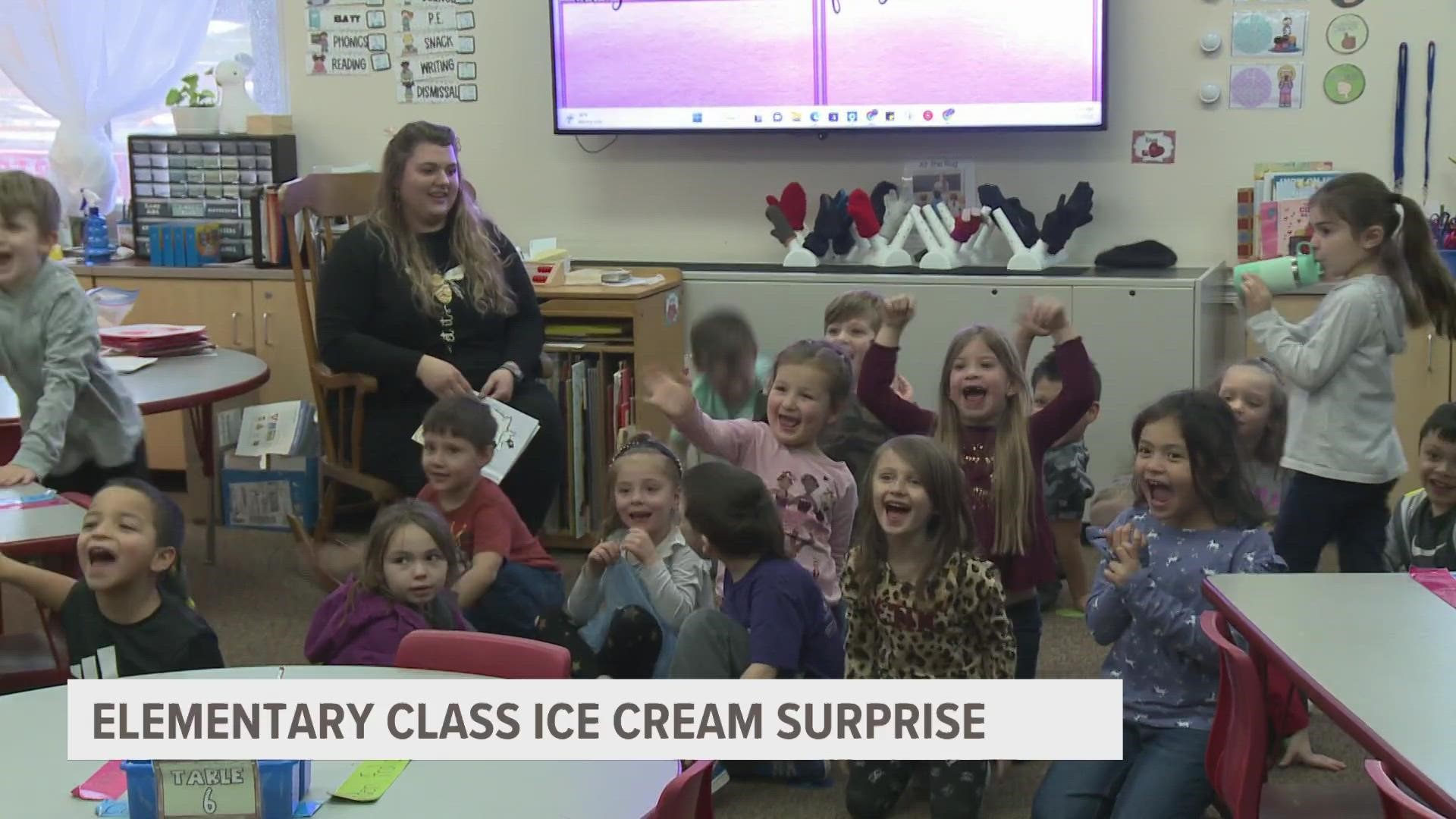 Hart students surprised with ice cream from Country Dairy