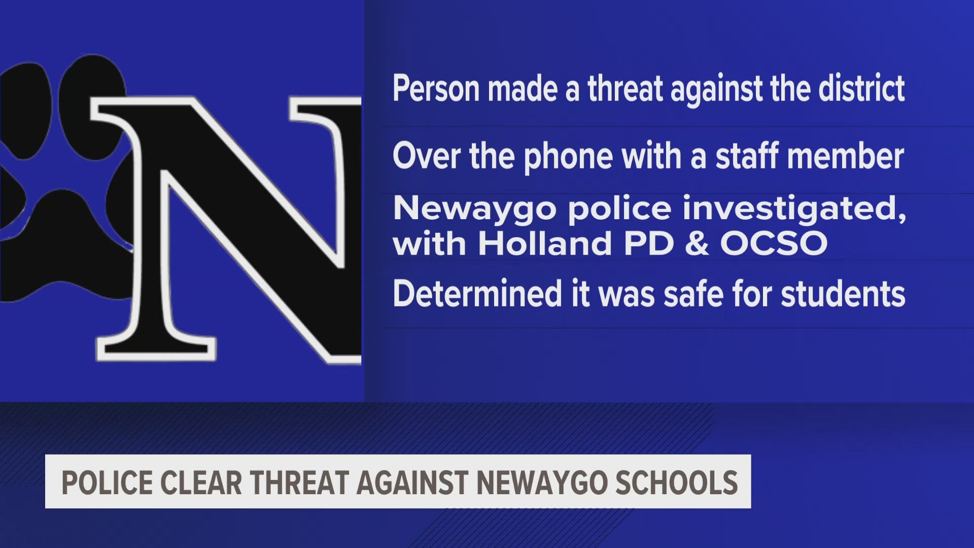 Threatening phone call made toward Newaygo Public Schools | wzzm13.com