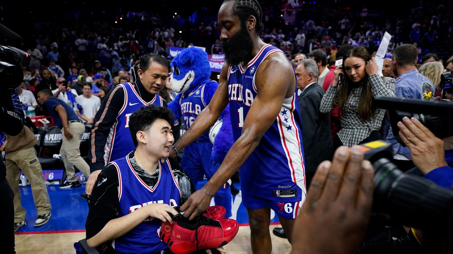 Harden learned Hao was a fan of his and the two struck up a friendship over FaceTime. He also donated sneakers and money toward Hao's recovery.