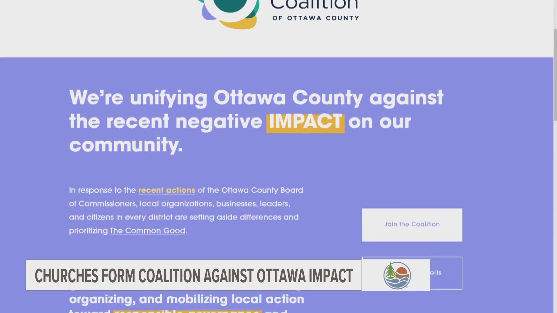 The coalition has criticized Ottawa Impact and county commissioners for their views on freedom, separation of church and state and freedom of religion.