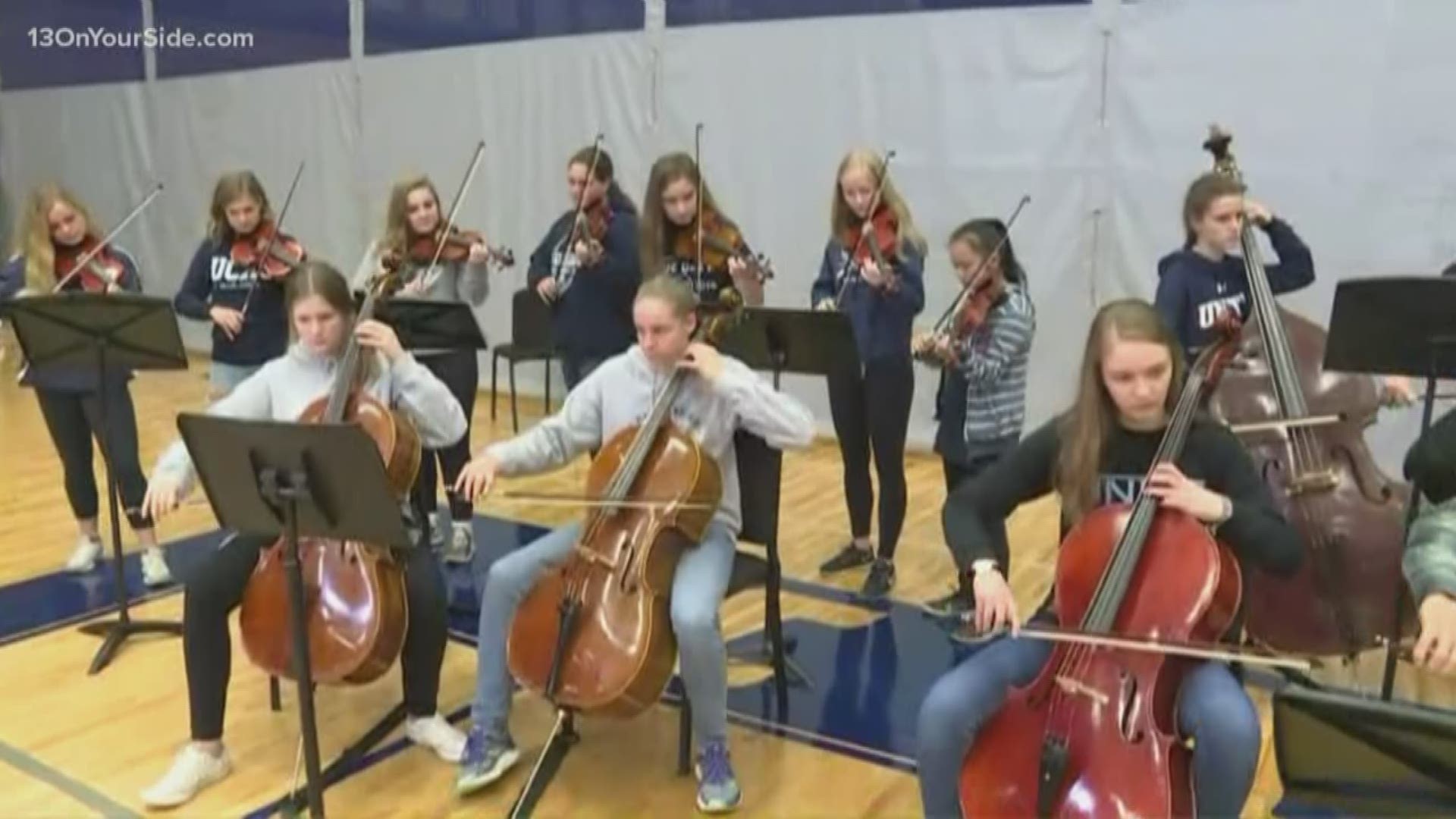 The Unity Christian orchestra shows off their skills.