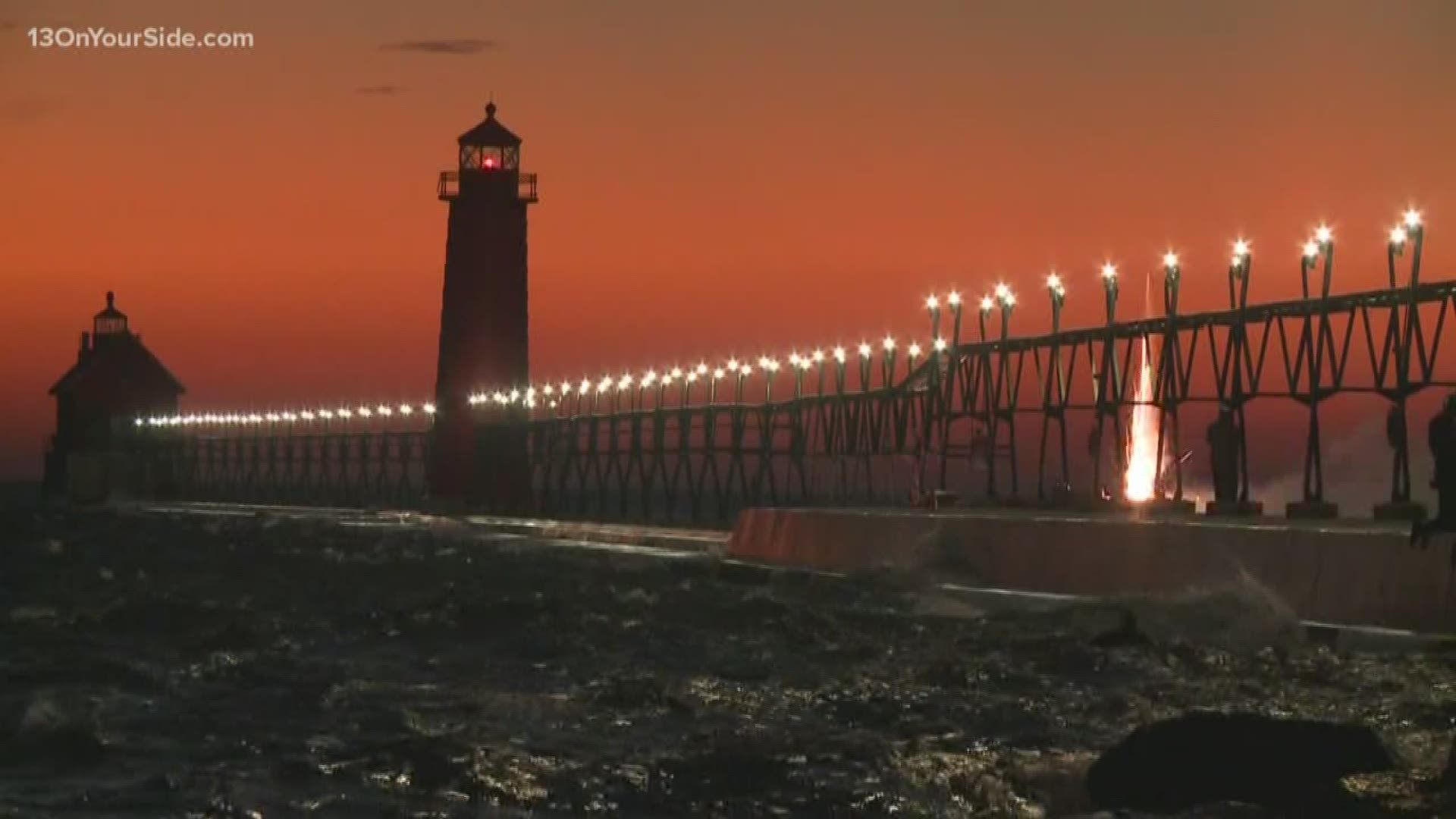 The Grand Haven catwalk was illuminated for the first time in 3 years. Monday night, the community came out to celebrate.