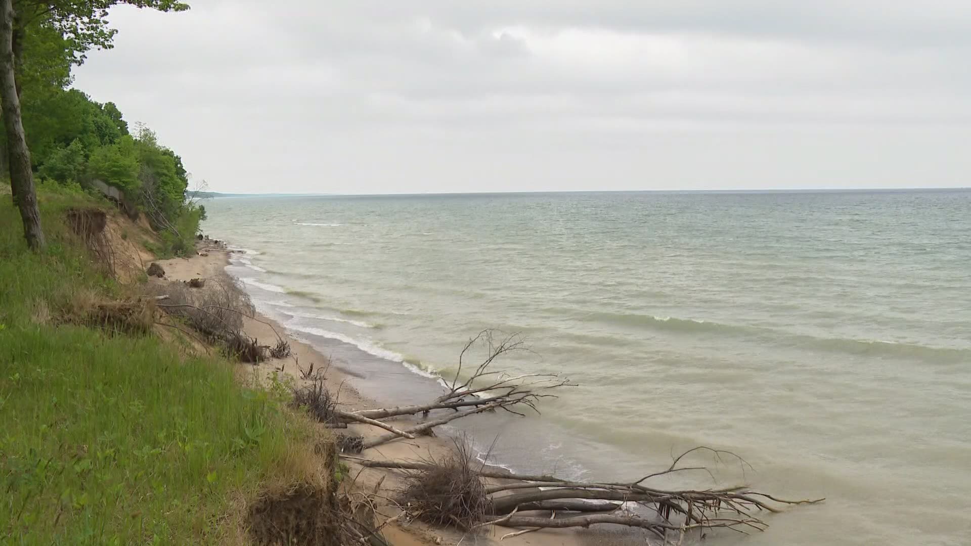 A South Haven homeowner looked over her bluff and saw the remains of a shipwreck that had never been there before. The "City of Green Bay" schooner had moved.
