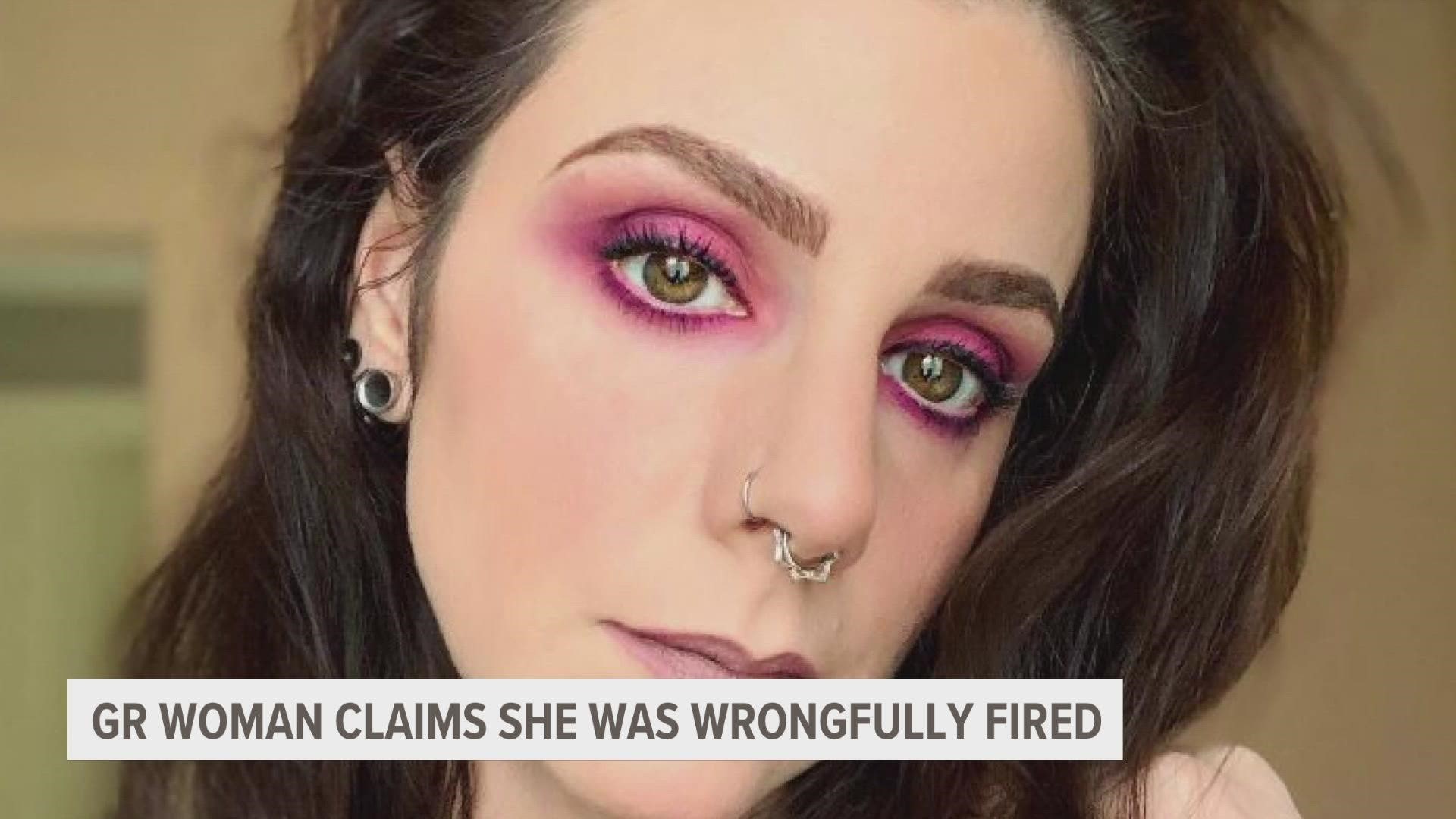 A Grand Rapids woman claims she was fired because of posts she made on social media. The company says this is not true.