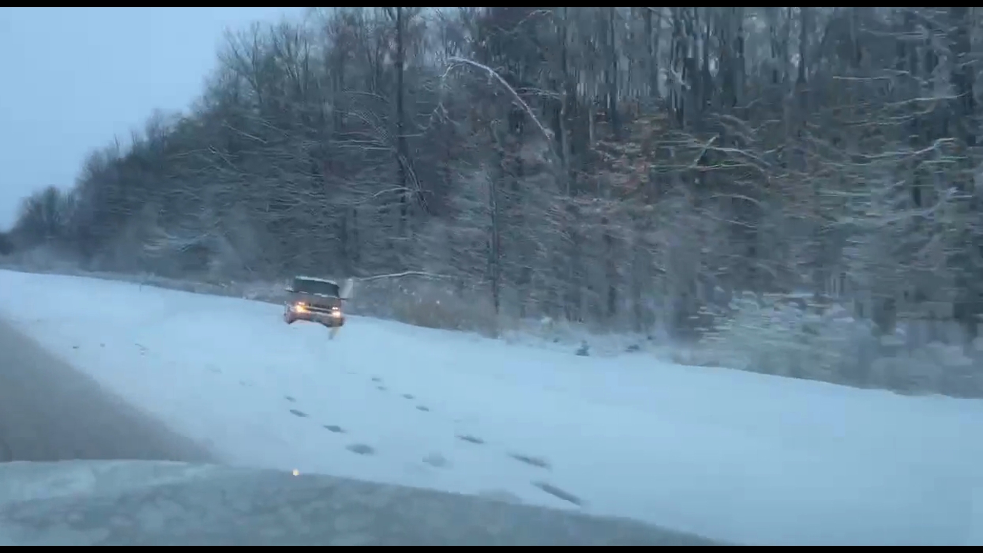 Van on side of highway